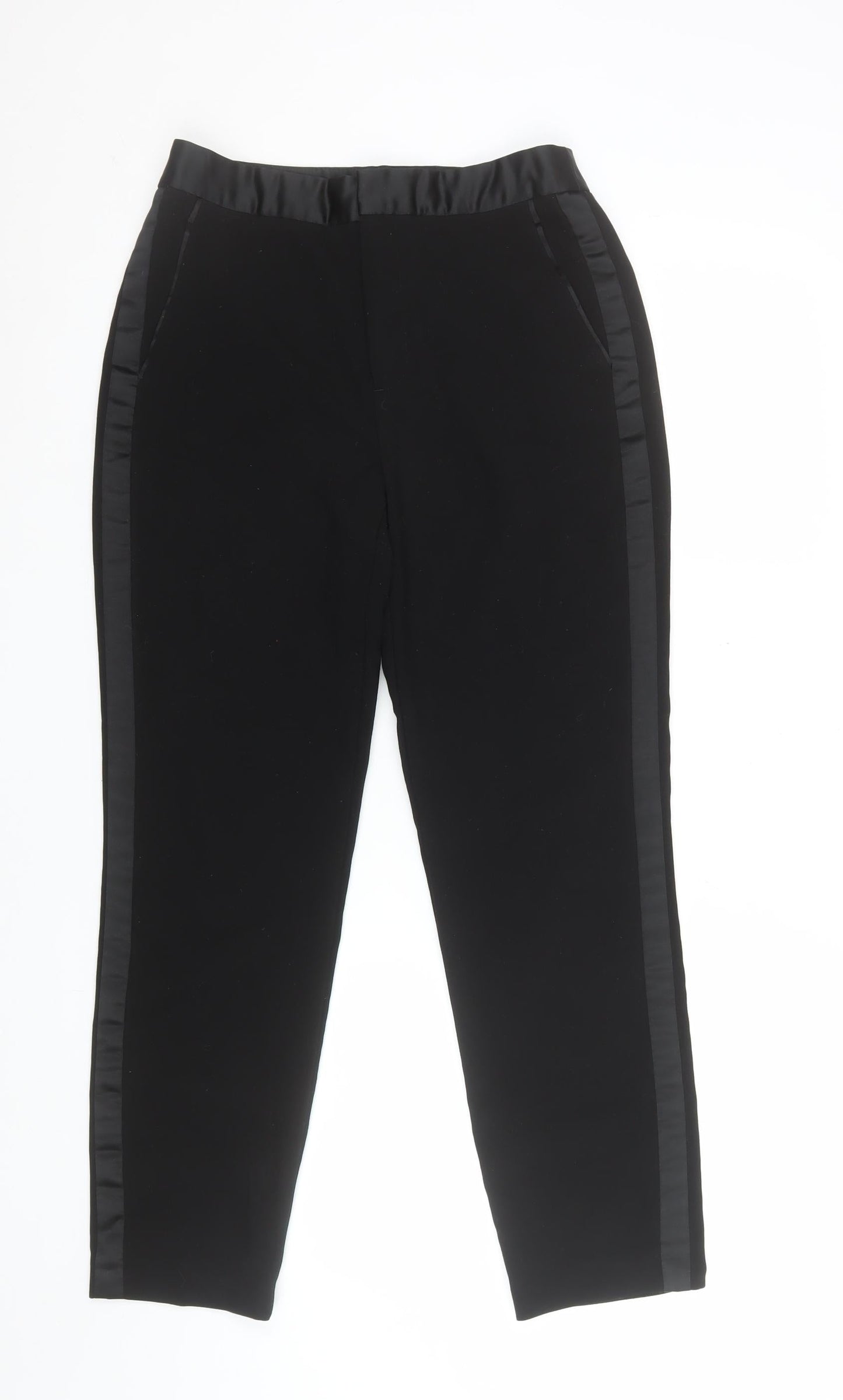 Womens UK Size 10 Zara Slim Fit Business Casual Formal Black Trousers