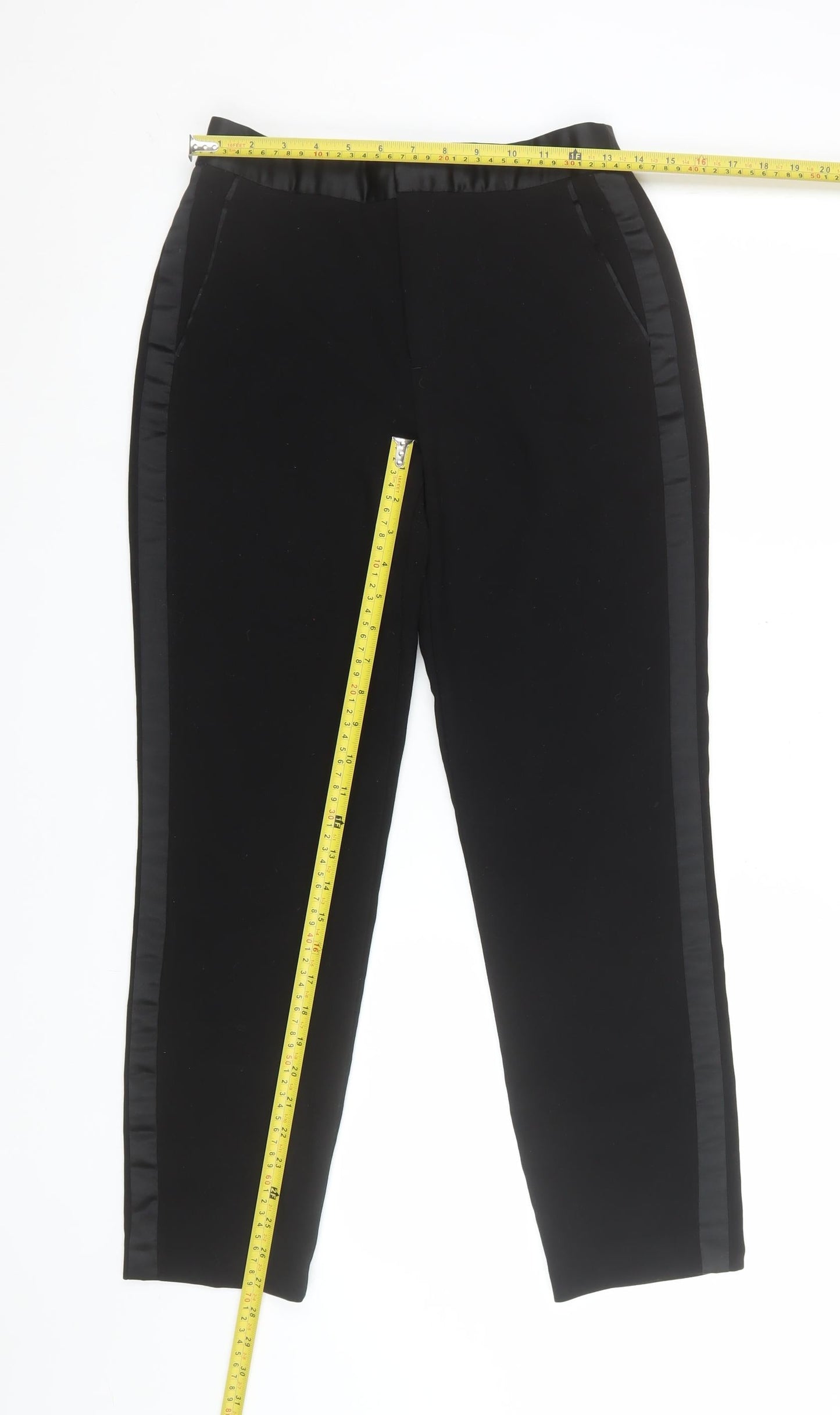Womens UK Size 10 Zara Slim Fit Business Casual Formal Black Trousers