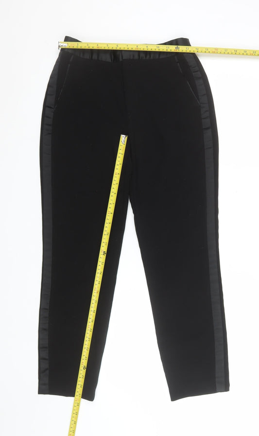 Womens UK Size 10 Zara Slim Fit Business Casual Formal Black Trousers