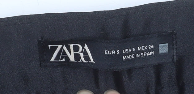 Womens UK Size 10 Zara Slim Fit Business Casual Formal Black Trousers