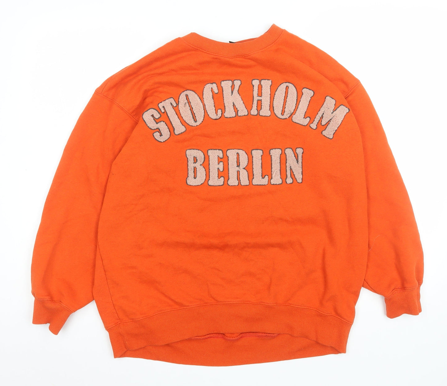 Womens UK Size M H&M Orange Pullover Sweatshirt