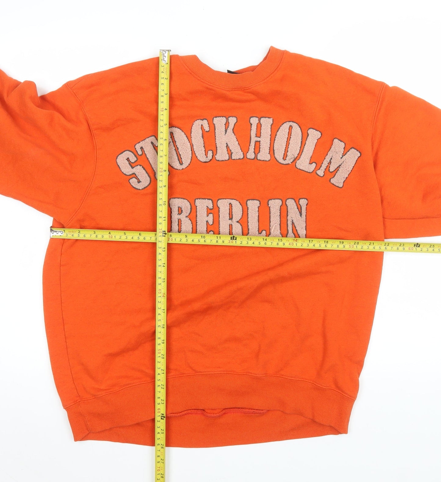 Womens UK Size M H&M Orange Pullover Sweatshirt