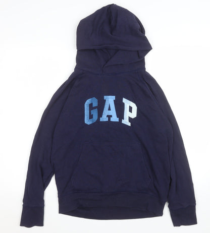 GAP Women Navy Blue Pullover Hoodie Small Cotton Blend Casual