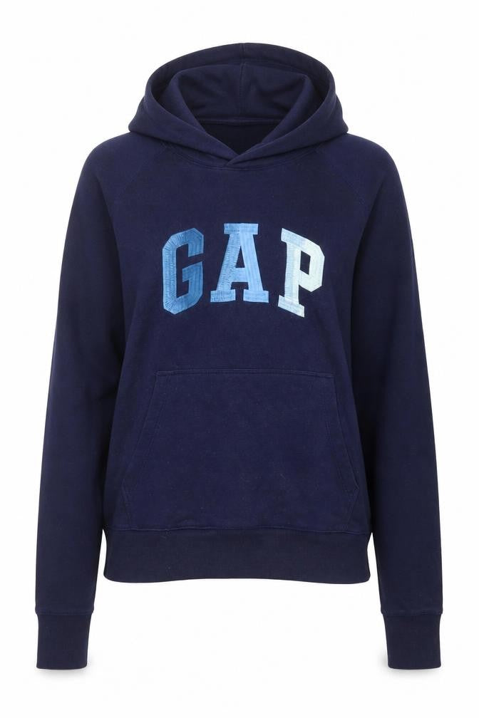 Gap Women Navy Blue Pullover Hoodie Small Cotton Blend Casual