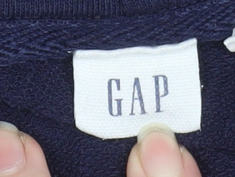 GAP Women Navy Blue Pullover Hoodie Small Cotton Blend Casual