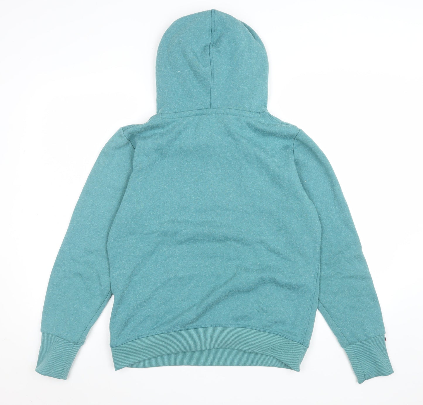 Superdry Womens Teal Pullover Hoodie L Vintage Graphic Print Casual