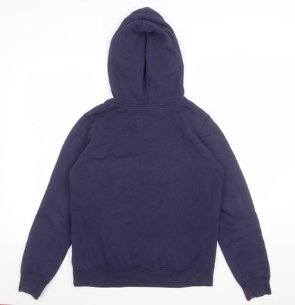 Jack Wills Womens Navy Blue Pullover Hoodie UK 12 Cotton Blend