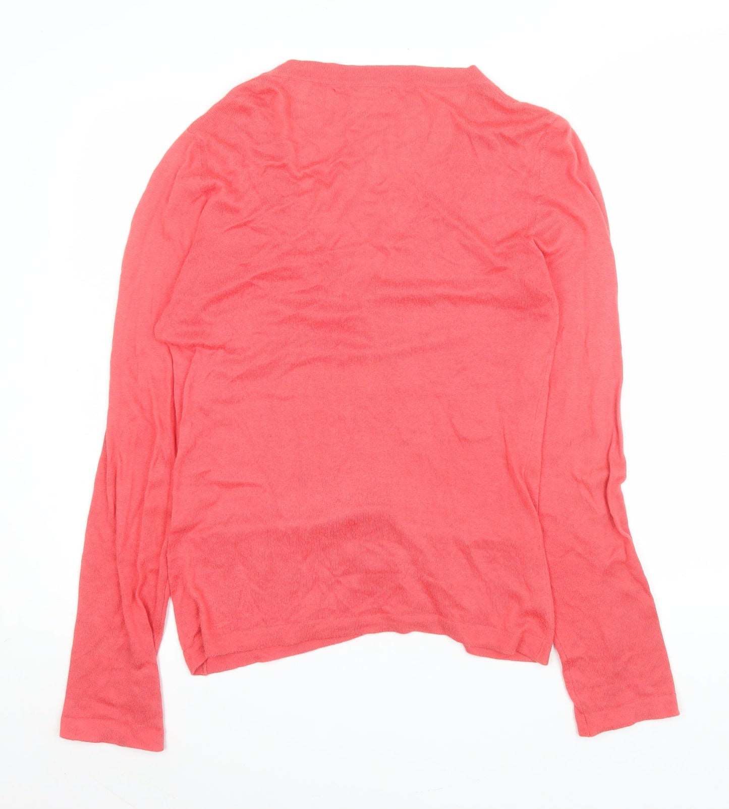 L.K. Bennett Women's Pink V-Neck Cotton Cashmere Cardigan Size 14