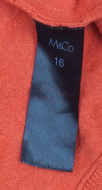 Womens UK Size 16 M&Co Red Pullover Jumper