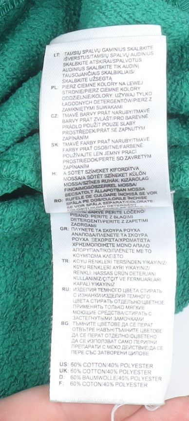 Adidas Womens Green 1/4 Zip Sweatshirt Size XL 16A Cotton Blend