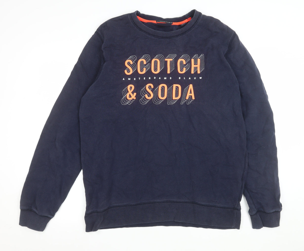 Mens UK Size XL Scotch & Soda Blue Pullover Sweatshirt