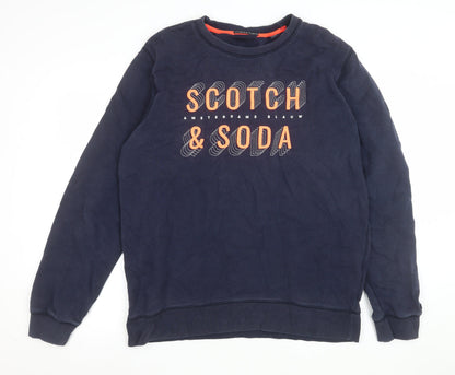 Mens UK Size XL Scotch & Soda Blue Pullover Sweatshirt