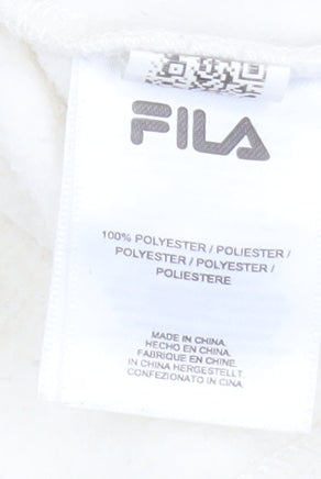 FILA Women's Beige Leopard Fleece 1/2 Zip Pullover Sweatshirt M