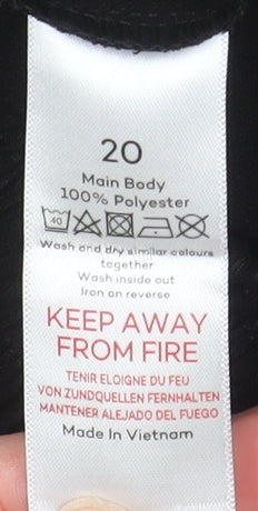 Bonmarché Women Black Size 20 Straight Leg Elastic Waist Trousers