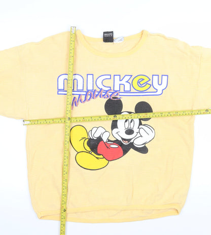 Mens UK Size L Mickey Unlimited Yellow Pullover Sweatshirt