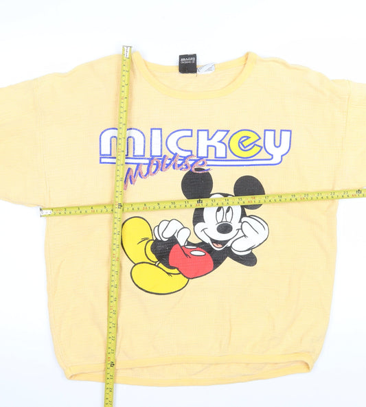 Mens UK Size L Mickey Unlimited Yellow Pullover Sweatshirt