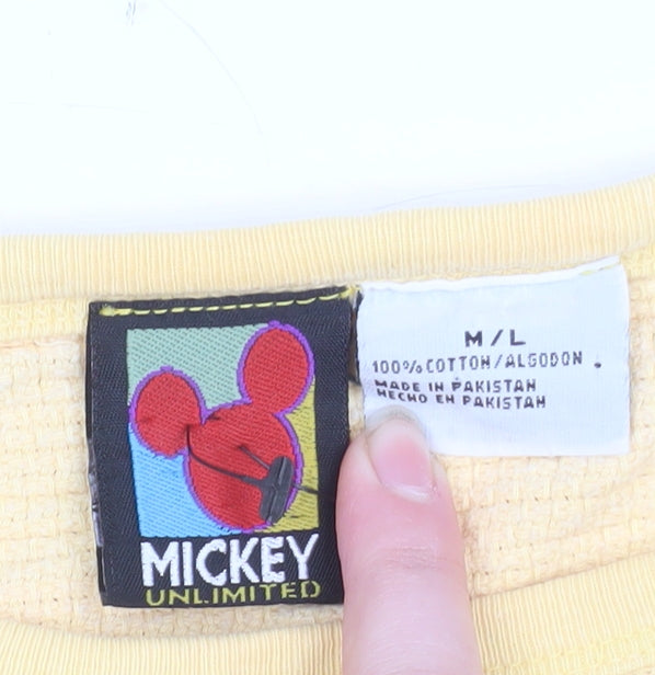 Mens UK Size L Mickey Unlimited Yellow Pullover Sweatshirt