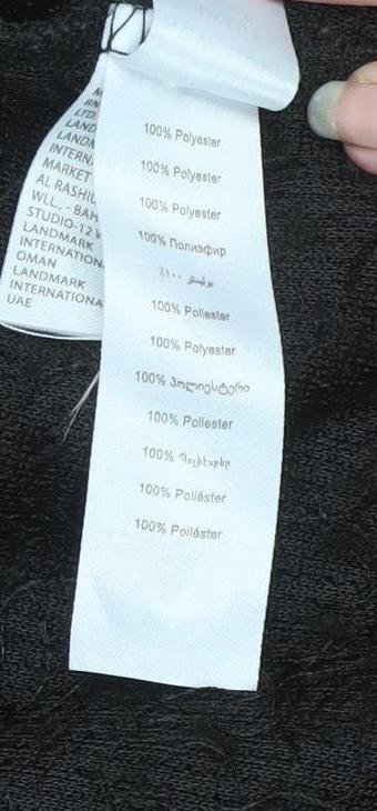 New Look Women's Black Cropped Open Front Fuzzy Jacket Size S