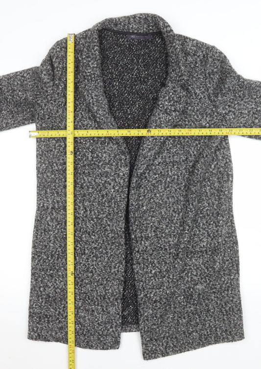 Marks and Spencer Women's Grey Knit Coatigan Size 12 Mid-Length Open Front
