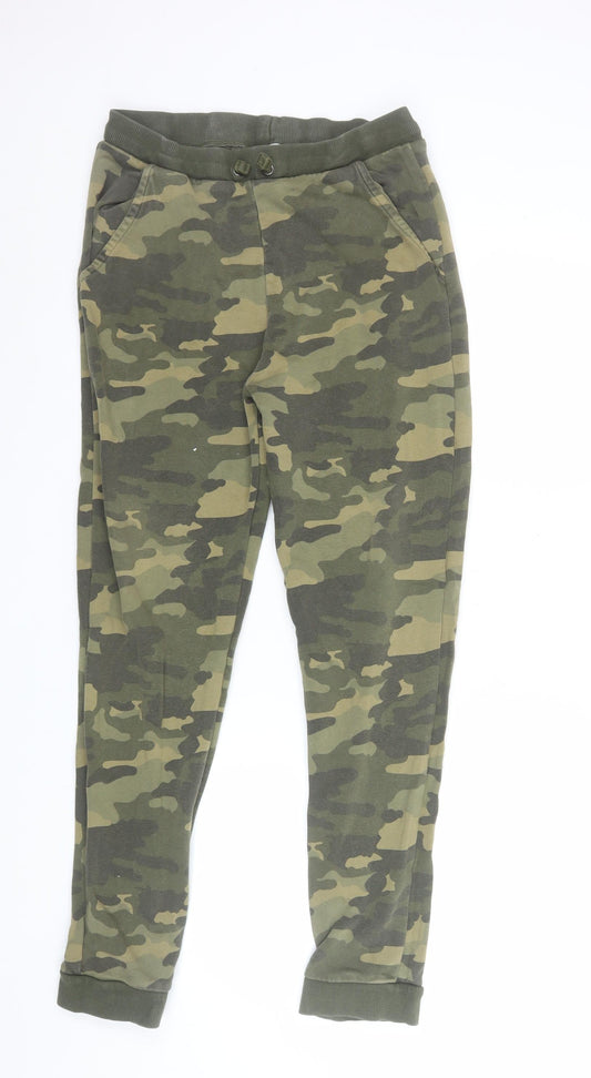 Marks and Spencer Boys Khaki Camo Jogger Sweatpants 15-16 Years Cotton Blend