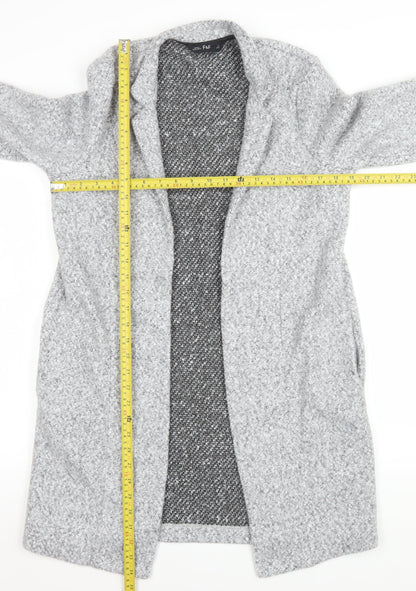 F&F Women Grey Mid-Length Knit Coatigan Size 6