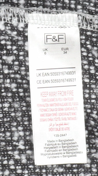 F&F Women Grey Mid-Length Knit Coatigan Size 6