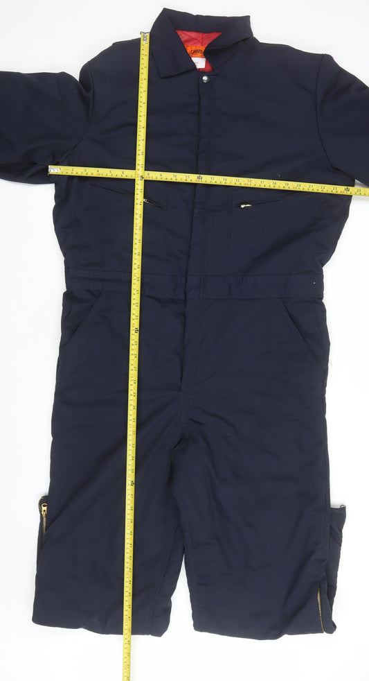Cintas Men Navy Blue Insulated Workwear Coverall L Regular Polyester Cotton