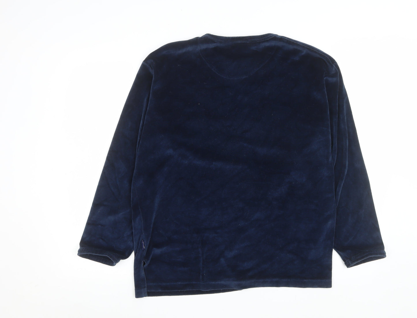 Lily Womens Blue Velvet Long Sleeve Nightshirt Top One Size