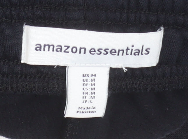 Mens UK Size M Amazon Essentials Regular Fit Sweatpants Black Trousers
