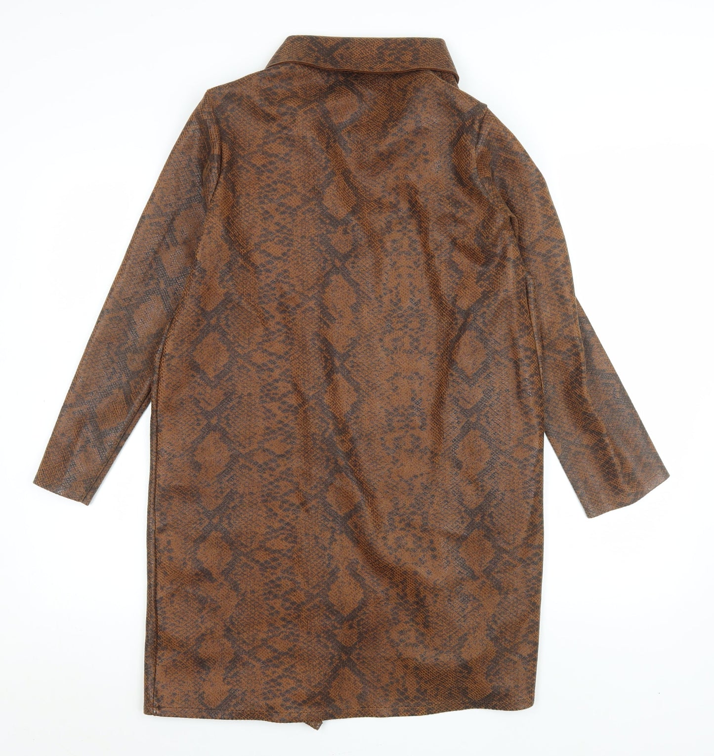 Womens UK Size XS F&F Brown Overcoat