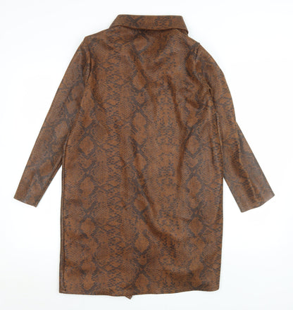 Womens UK Size XS F&F Brown Overcoat