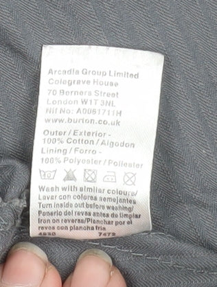 Mens UK Size M Burton London Grey Basic Jacket