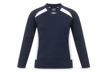 Front view of Umbro unisex adults black xs long sleeve v-neck training top