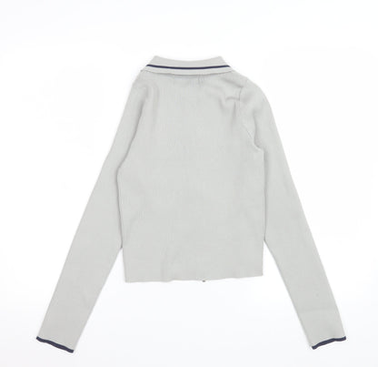 Womens UK Size S Riley Grey Basic Polo