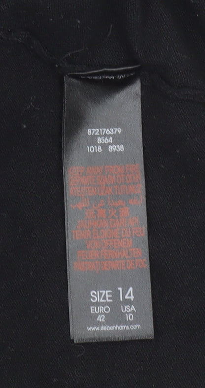Womens UK Size 14 Debenhams Black Cardigan Jumper