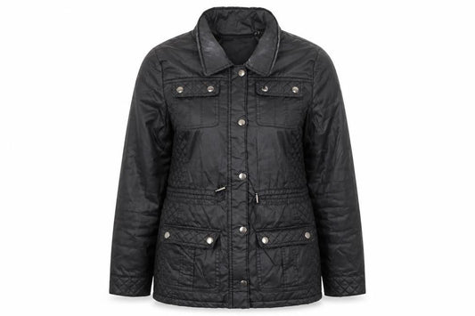 Womens UK Size 16 Rocha John Rocha Black Quilted Coat