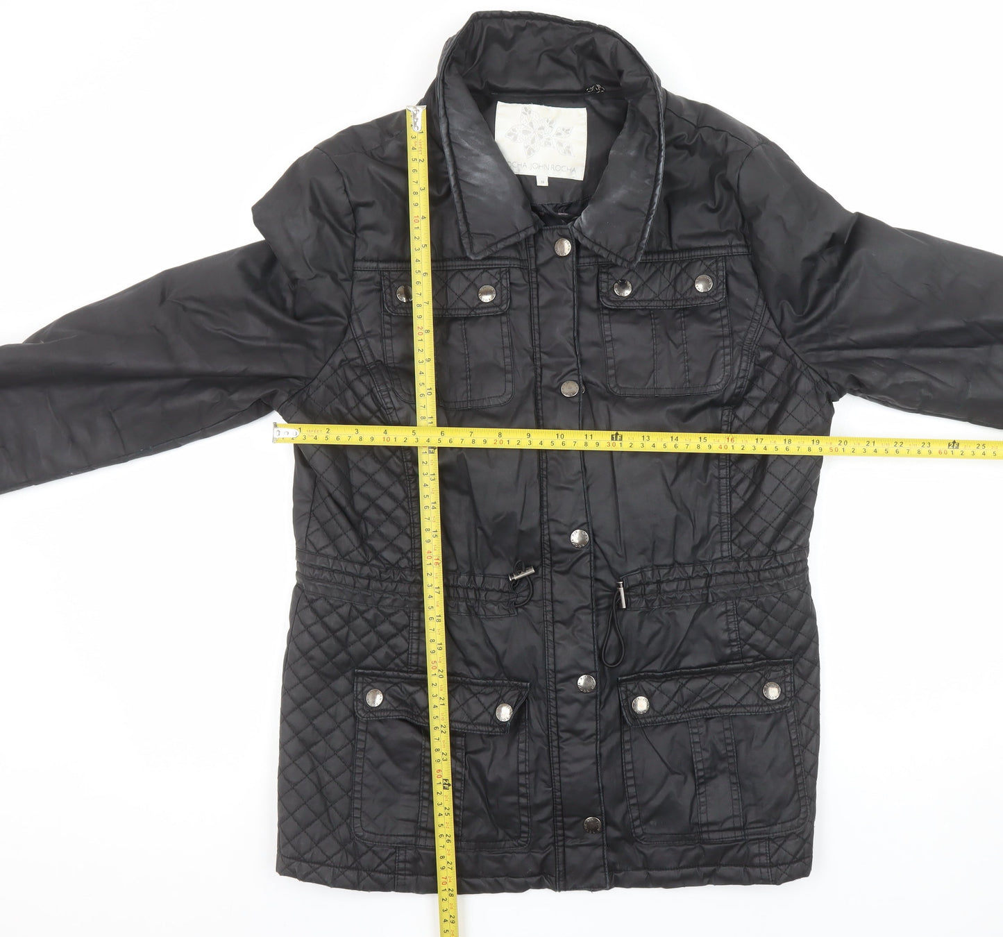 Rocha John Rocha Women's Black Quilted Cotton Jacket Size 16