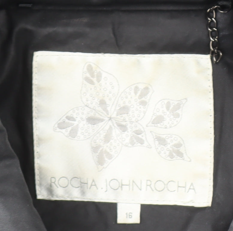 Rocha John Rocha Women's Black Quilted Cotton Jacket Size 16