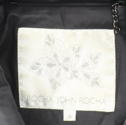 Rocha John Rocha Women's Black Quilted Cotton Jacket Size 16