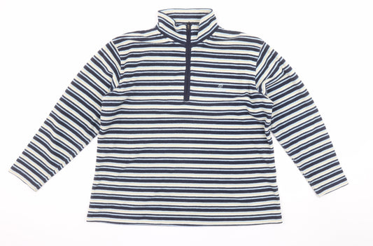 Craghoppers Women's Blue Stripe 1/2 Zip Fleece Pullover UK 20
