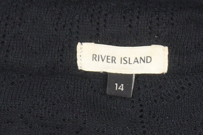 Womens UK Size 14 River Island Black Cardigan Jumper