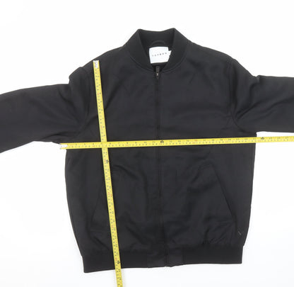 Mens UK Size M Topman Black Bomber Jacket