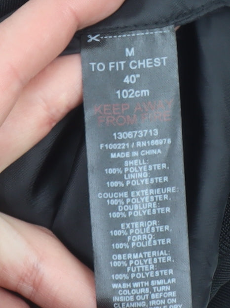Mens UK Size M Topman Black Bomber Jacket
