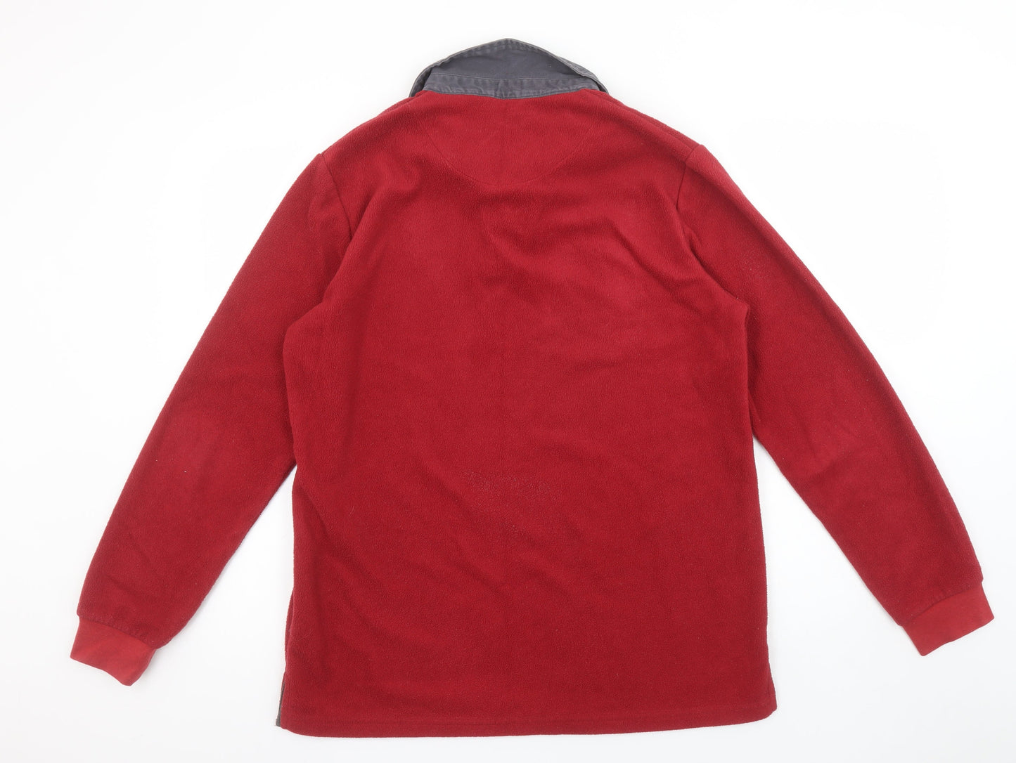 Mens UK Size M Cotton Traders Red Henley Sweatshirt