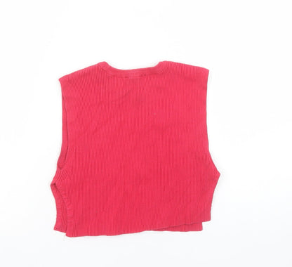 Womens UK Size 12 Zara Red Cropped Tank