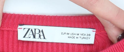 Womens UK Size 12 Zara Red Cropped Tank