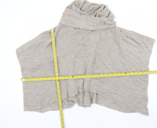 Marks and Spencer Women’s Beige Cotton Viscose Knit Cape Jumper Medium