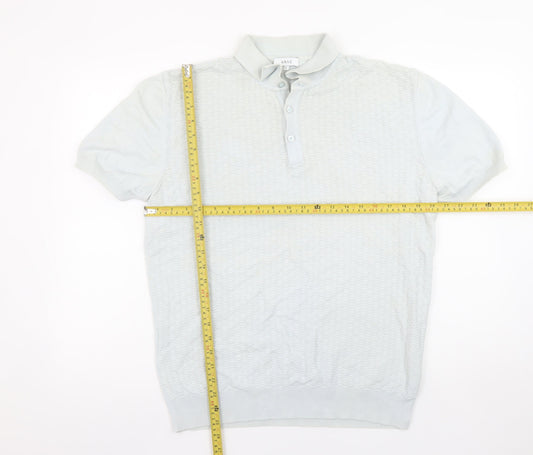 ARNE Men's Grey Cotton Short Sleeve Polo Shirt Size L