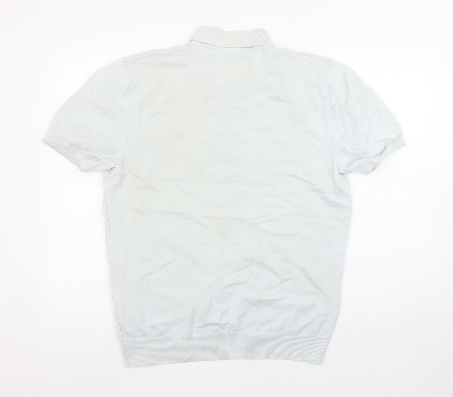 ARNE Men's Grey Cotton Short Sleeve Polo Shirt Size L