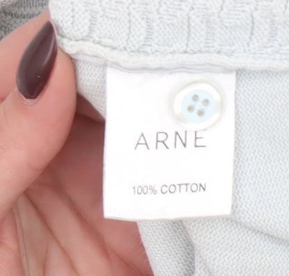 ARNE Men's Grey Cotton Short Sleeve Polo Shirt Size L